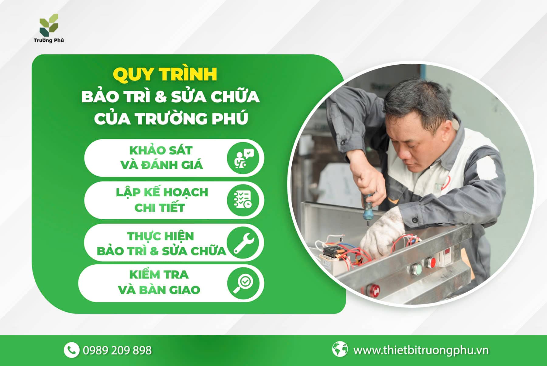 Quy trình sửa chữa/bảo trì của Trường Phú như thế nào?